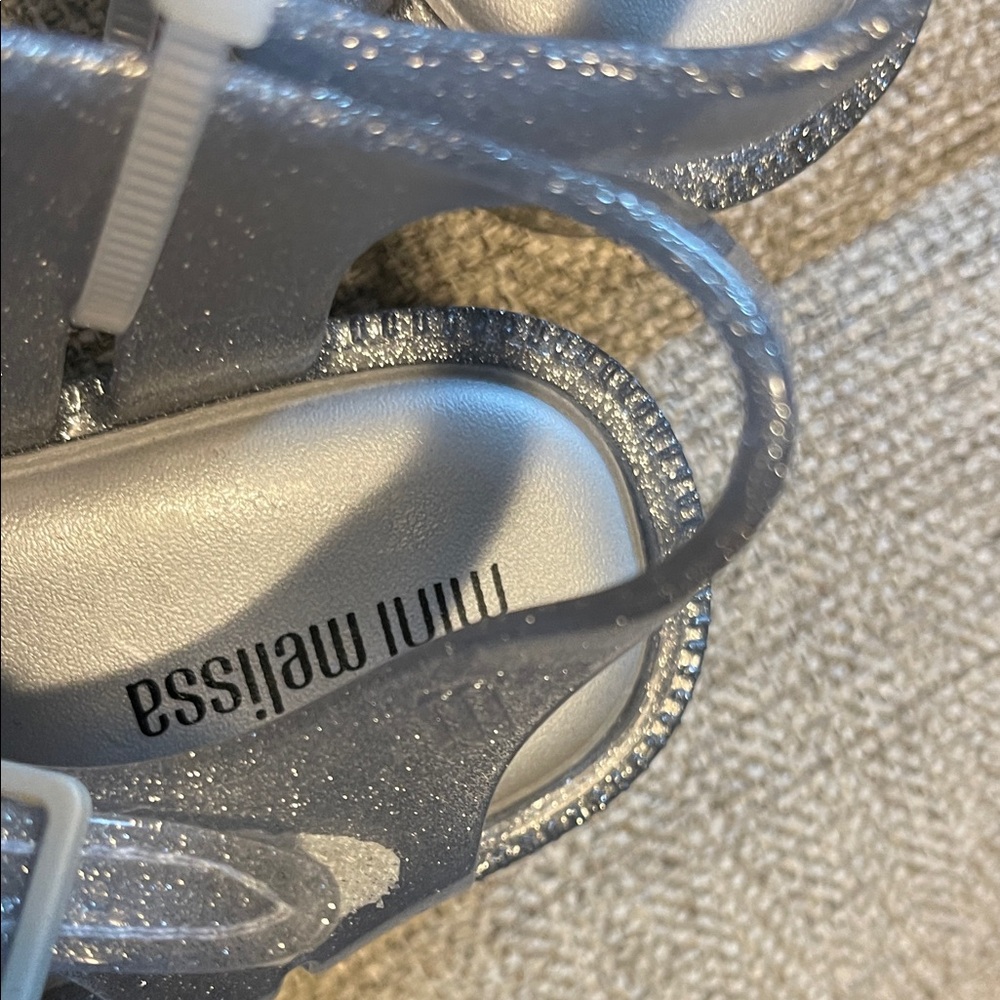 Mini Melissa Glittery Silver Kids Sandals - Picture 5 of 5